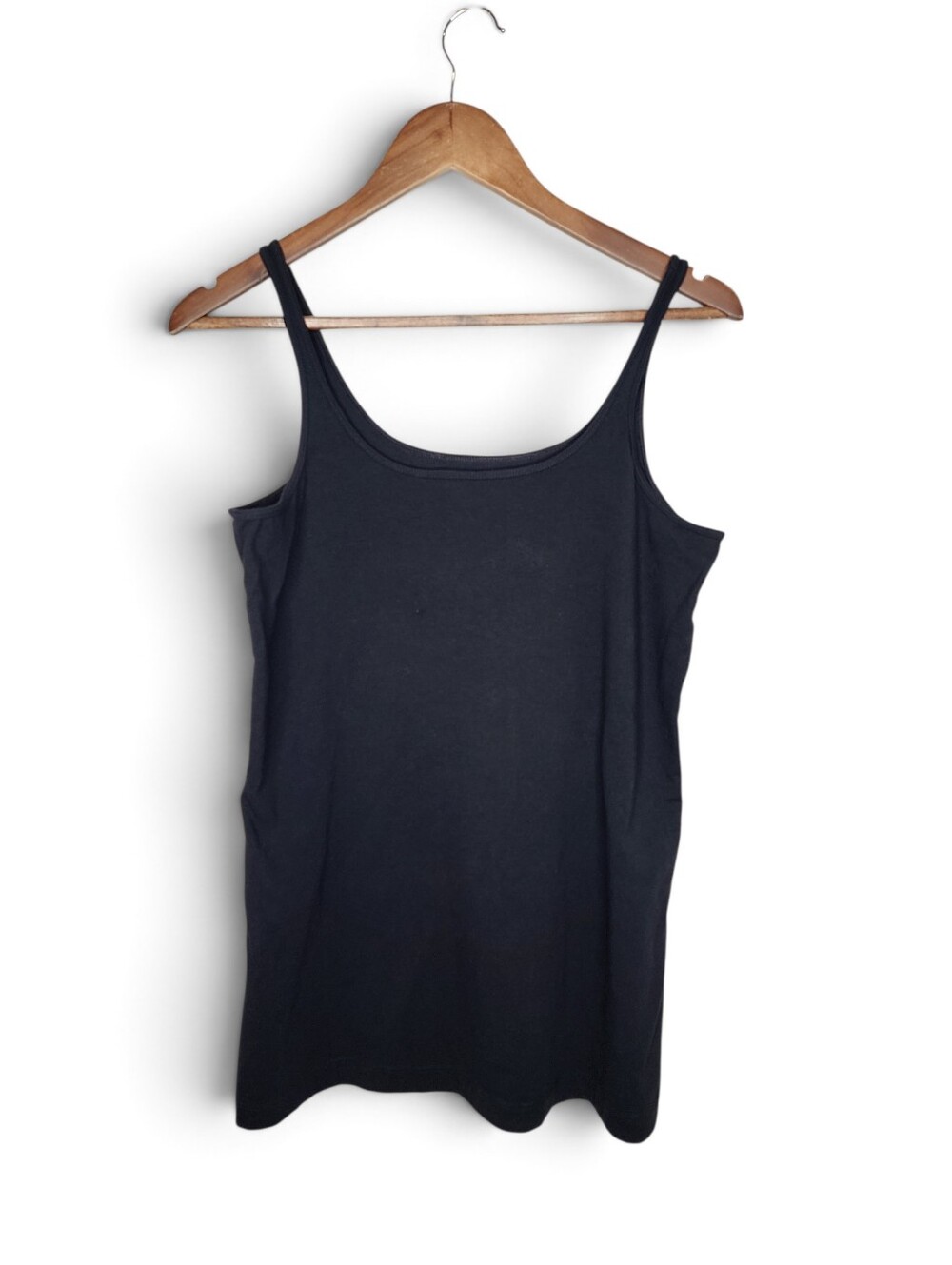 Nordstrom Sejour Stretch Cotton Scoop Neck Tank Top in Black Size 1X